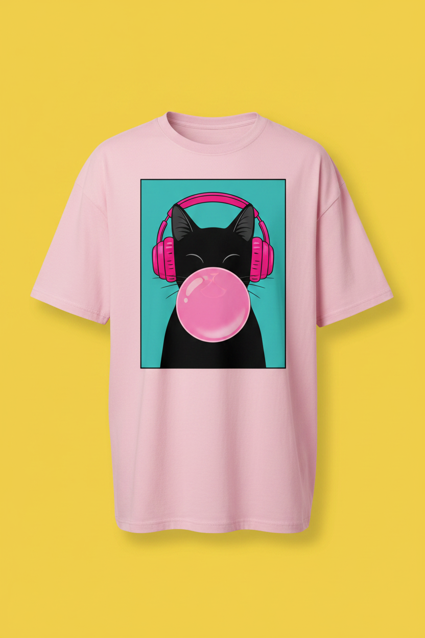 Pink tee - Solo - Yellow background